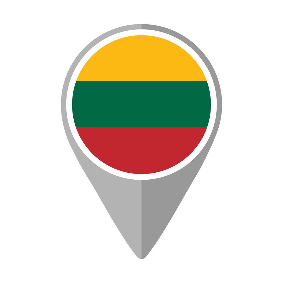 Lithuania Flag on Location Pin vector