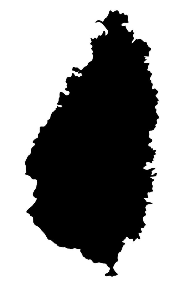 Black Silhouette of a Saint Lucia Country land Map vector