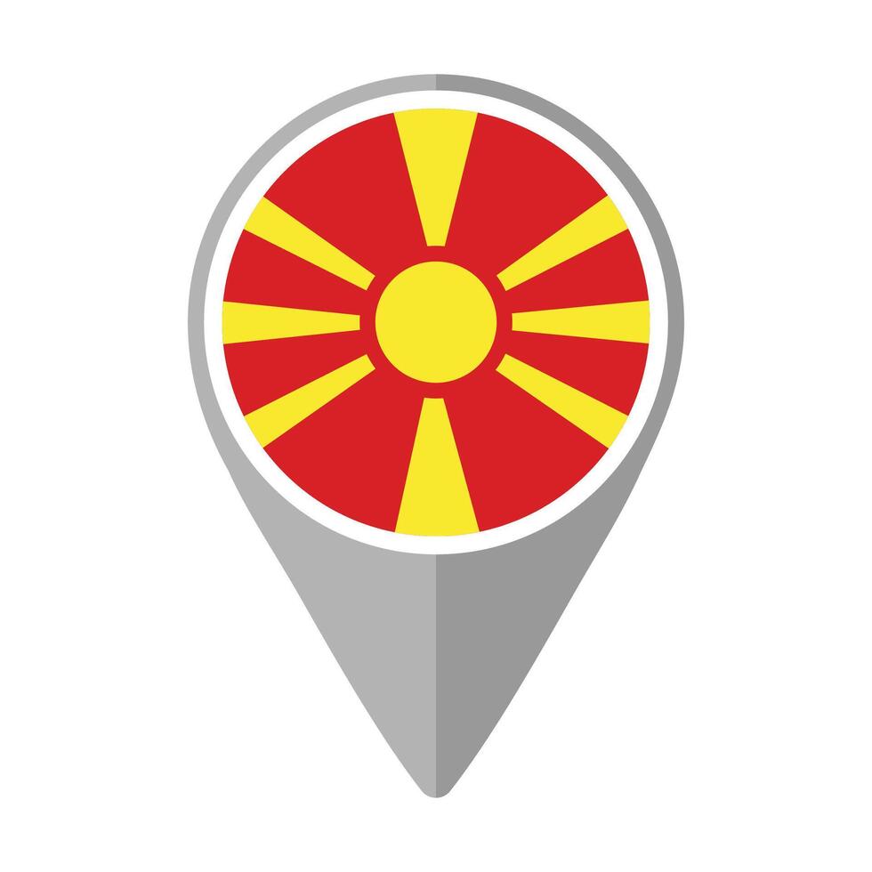 North Macedonia Flag on Location Pin vector