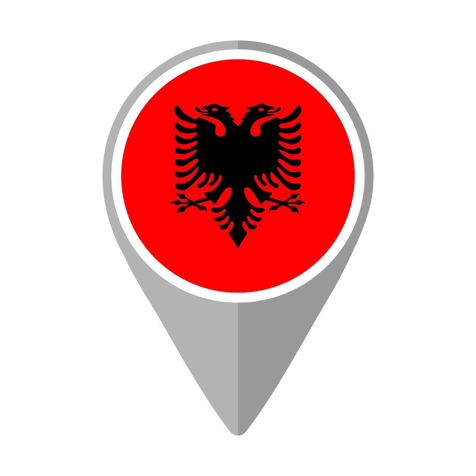 Albania Flag on Location Pin vector