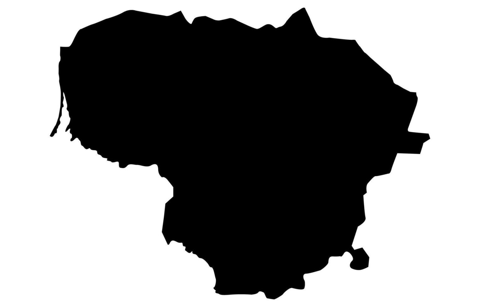 Black Silhouette of a lithuania Country land Map vector
