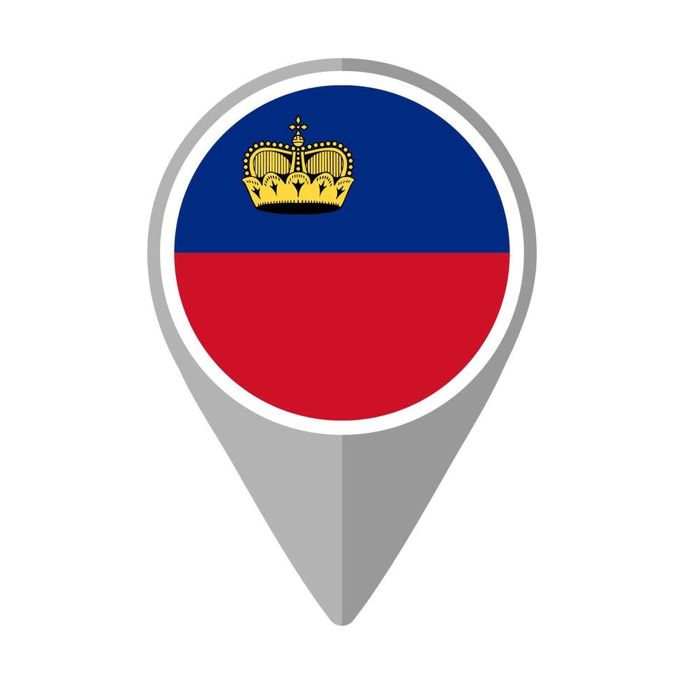 Liechtenstein Flag on Location Pin vector