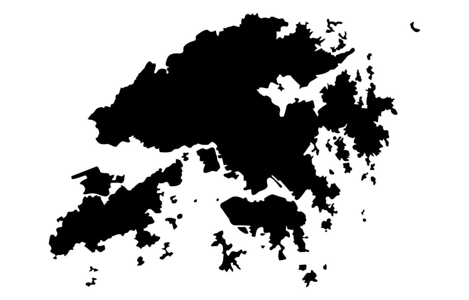 Black Silhouette of a Hong Kong Country land Map vector