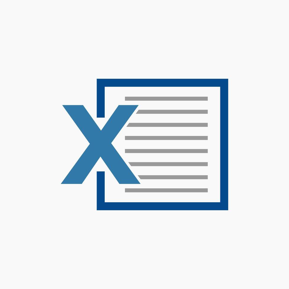 Letter X Document logo design template vector