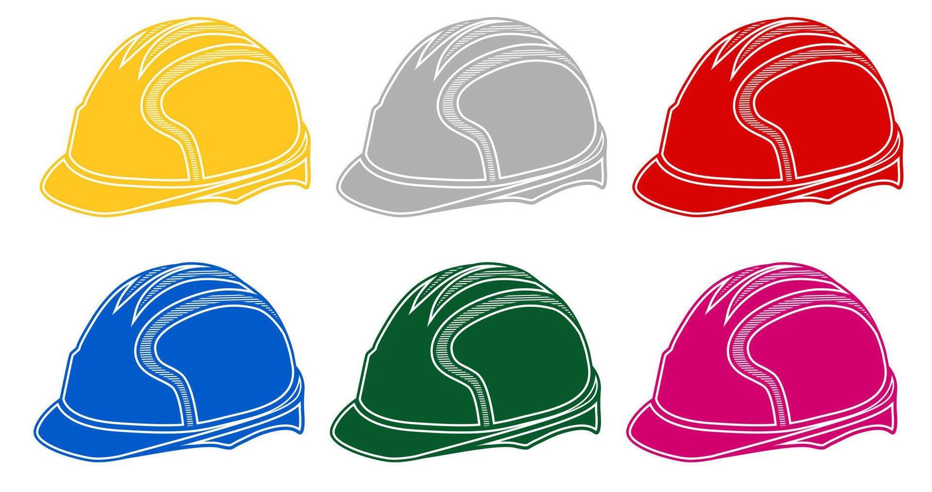 set hard hat colors icon. safety hard symbol design illustration vector