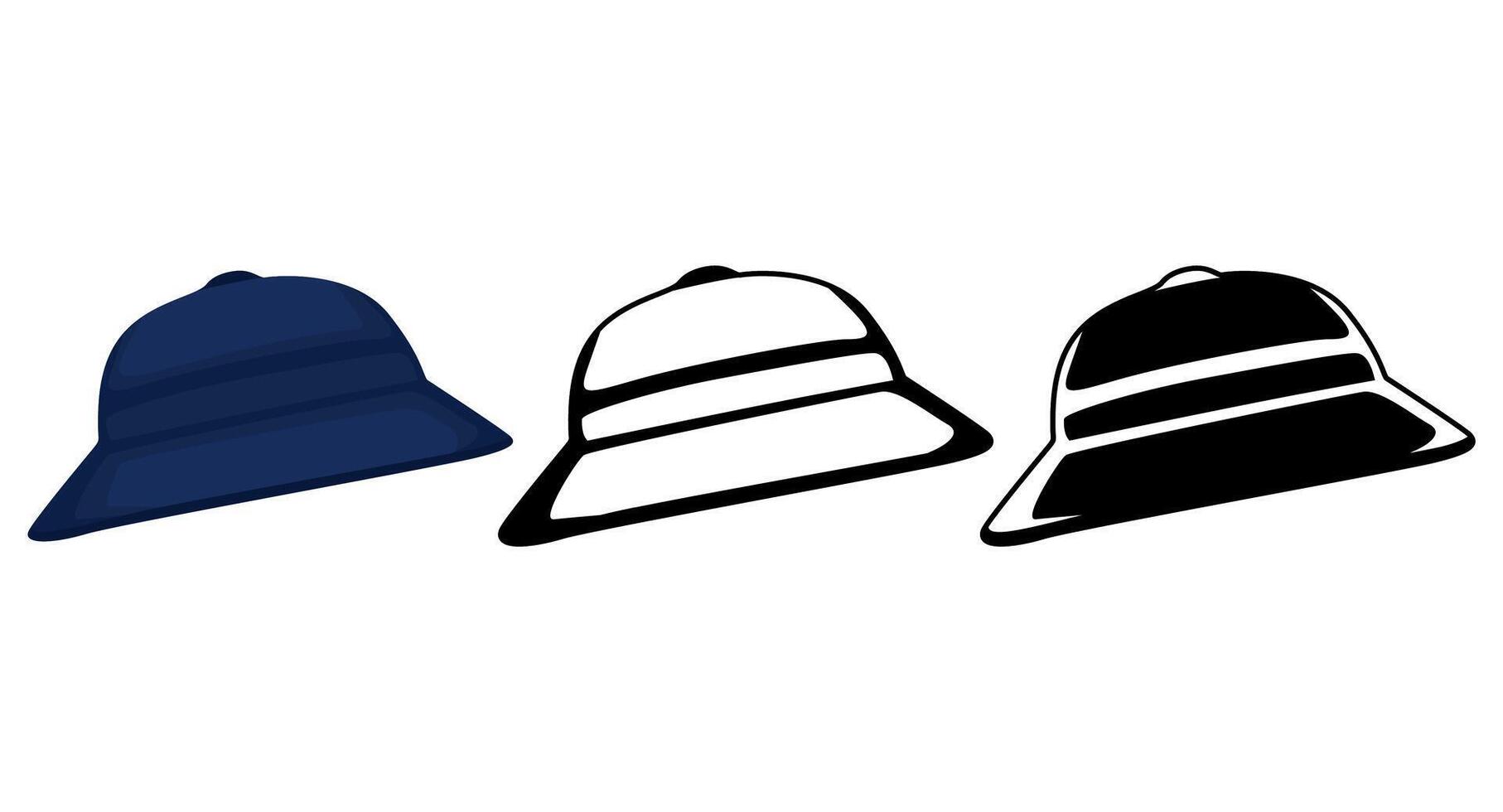 set collections bucket hat icon symbol illustration vector