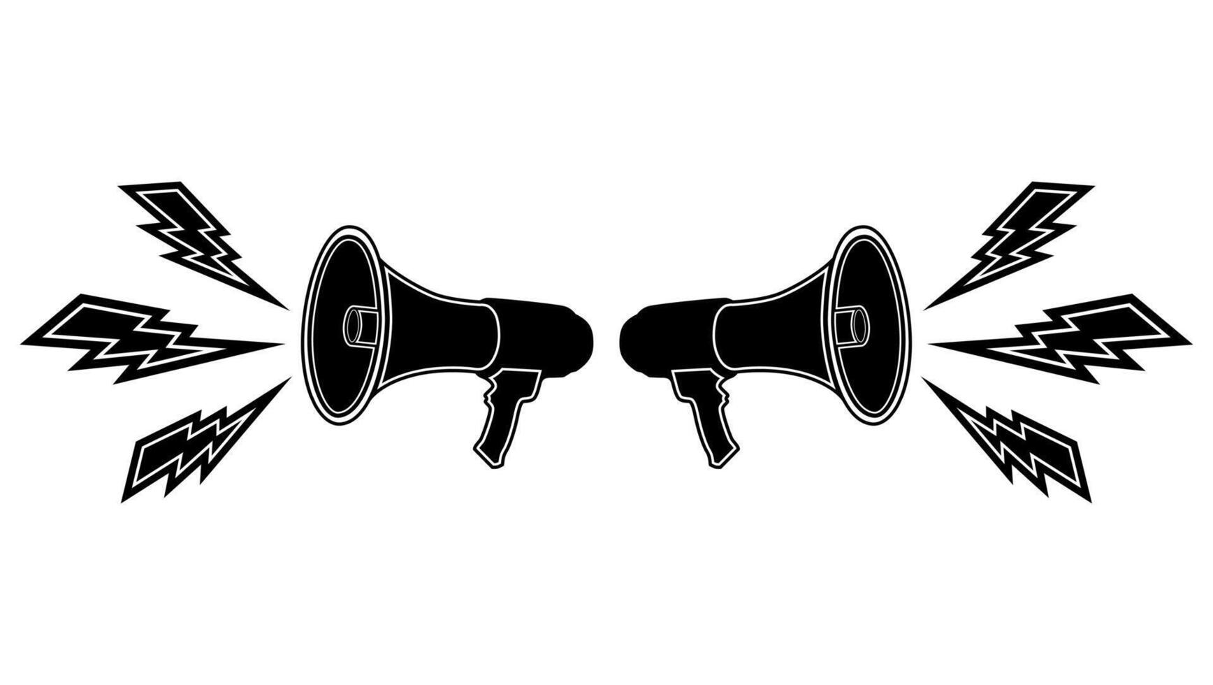 Double megaphone loudspeaker icon symbol. powerful Speaker volume design illustration vector
