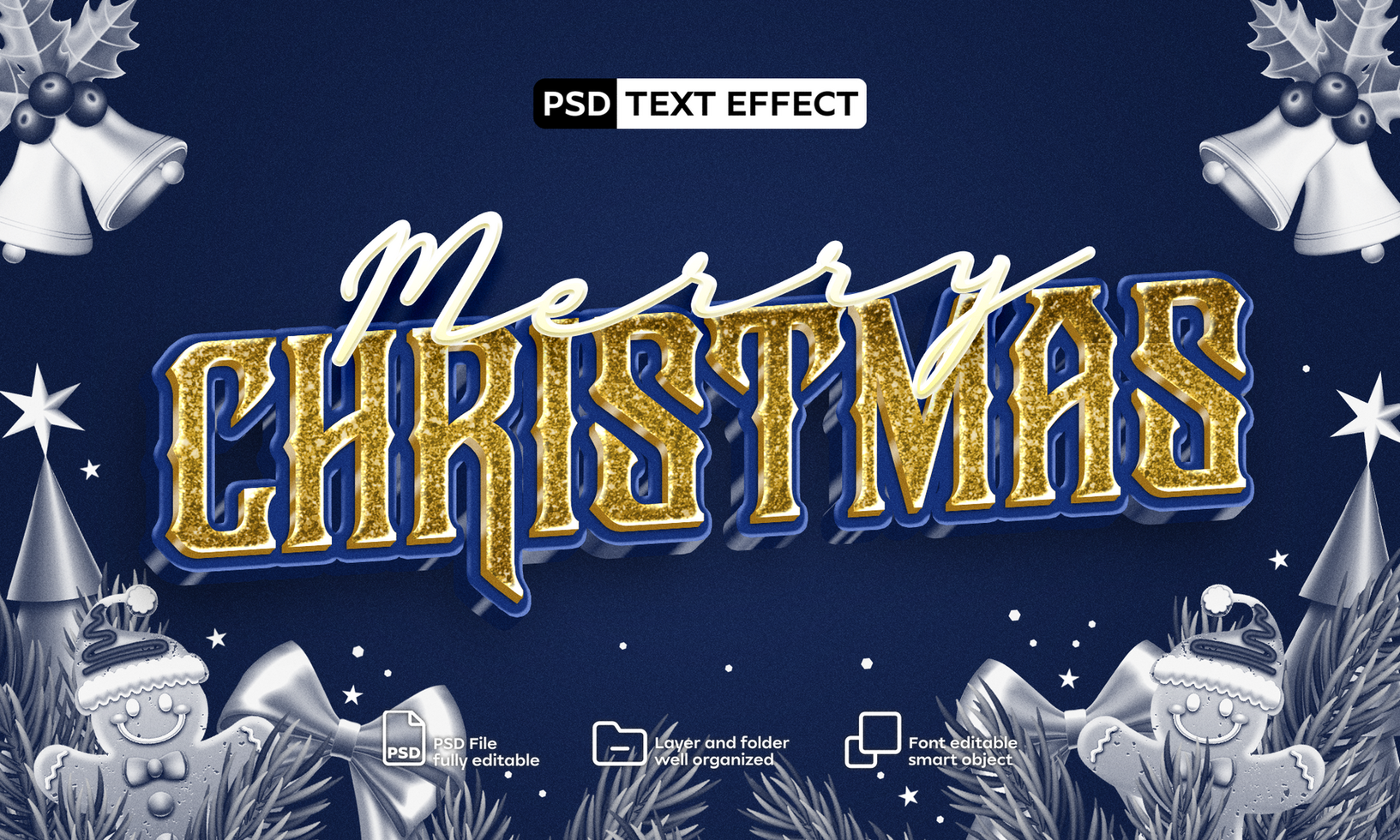 Christmas text effect psd