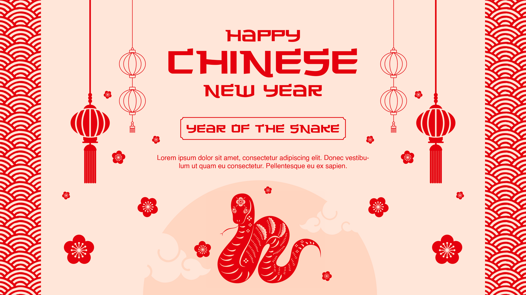 Chinese New Year Greeting Banner Template Minimalist Design 2 psd
