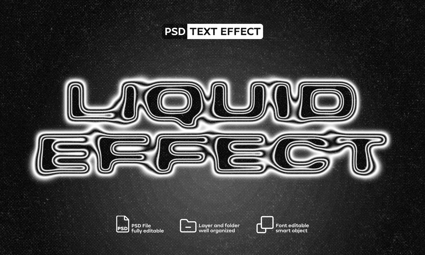 Melted editable text effect style psd