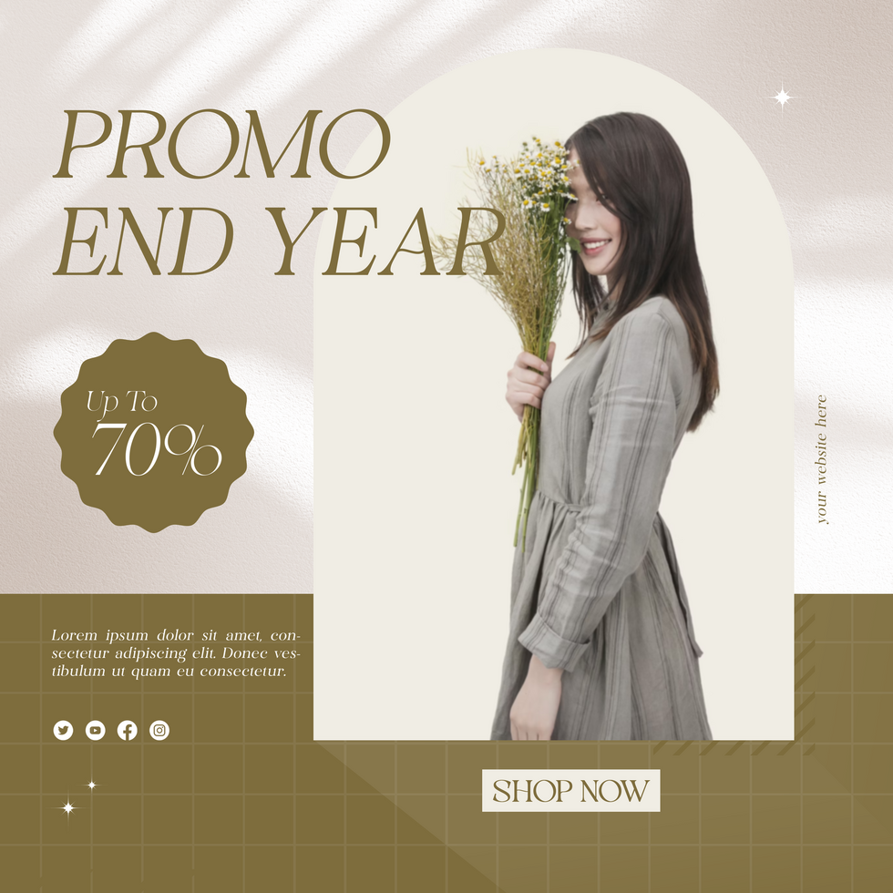 End Year Sale Elegant Social Media Template Design psd