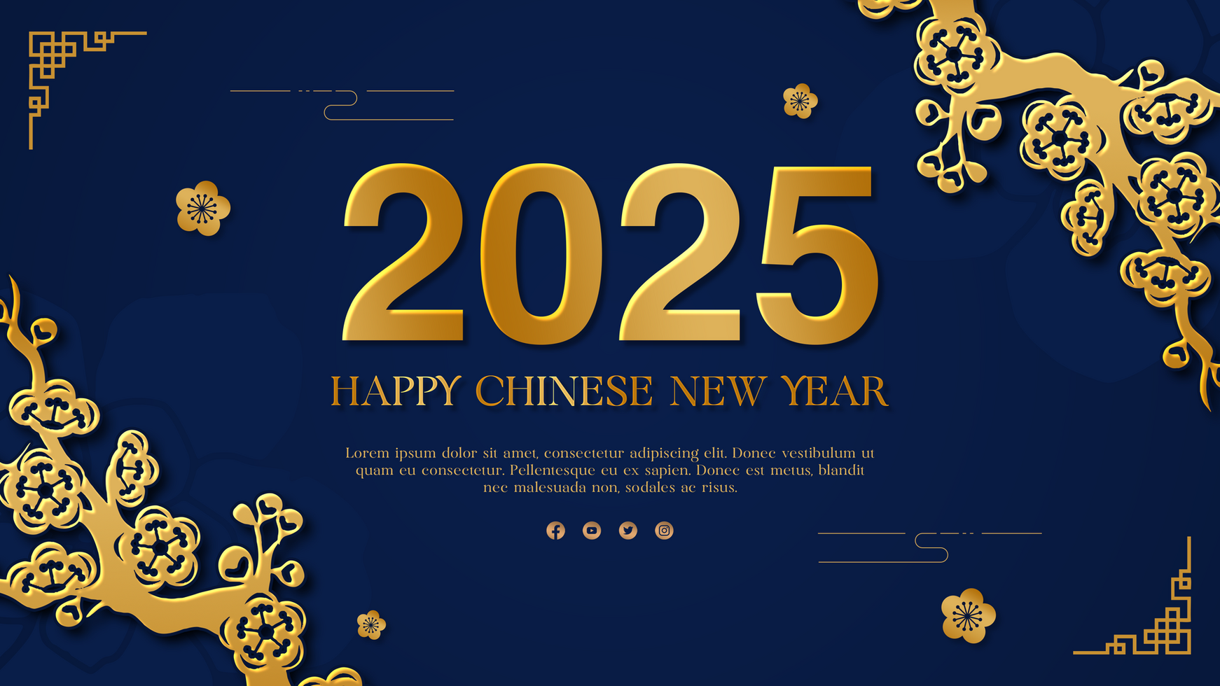 Chinese New Year 2025 Greeting Banner Template Design psd