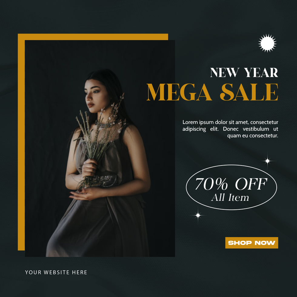 New Year Mega Sale Fashion Elegant Social Media Template psd