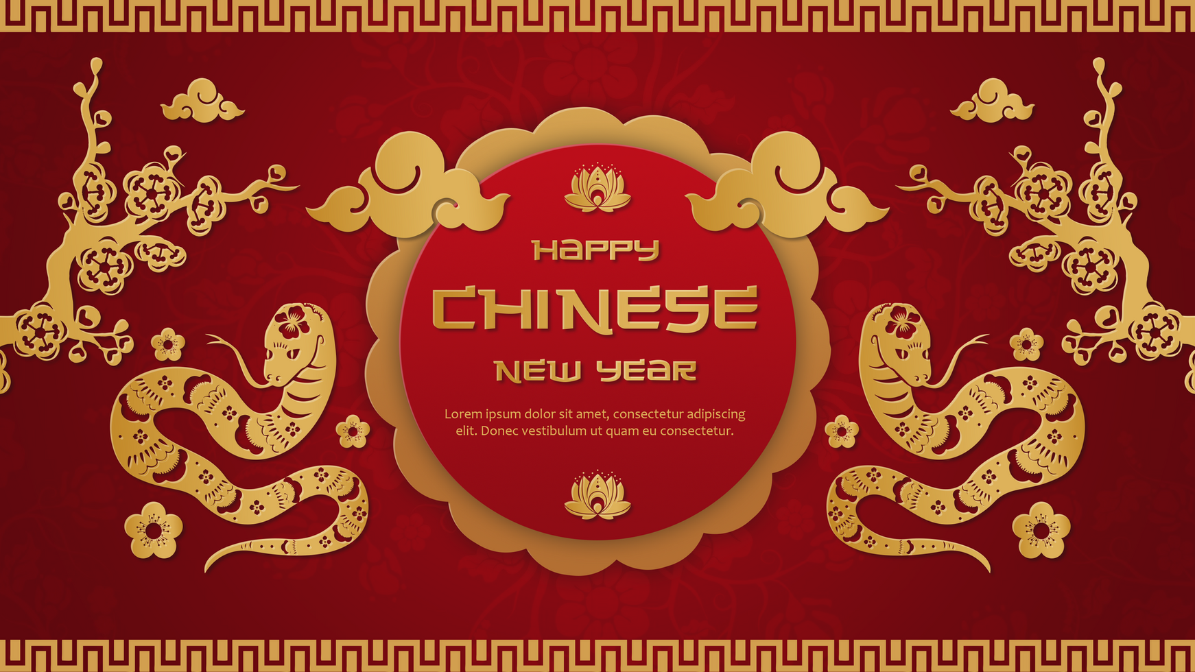 Chinese New Year Greeting Banner Design Template psd