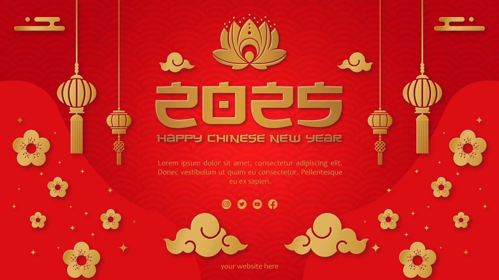Chinese New Year Greeting Banner Template Minimalist Design psd