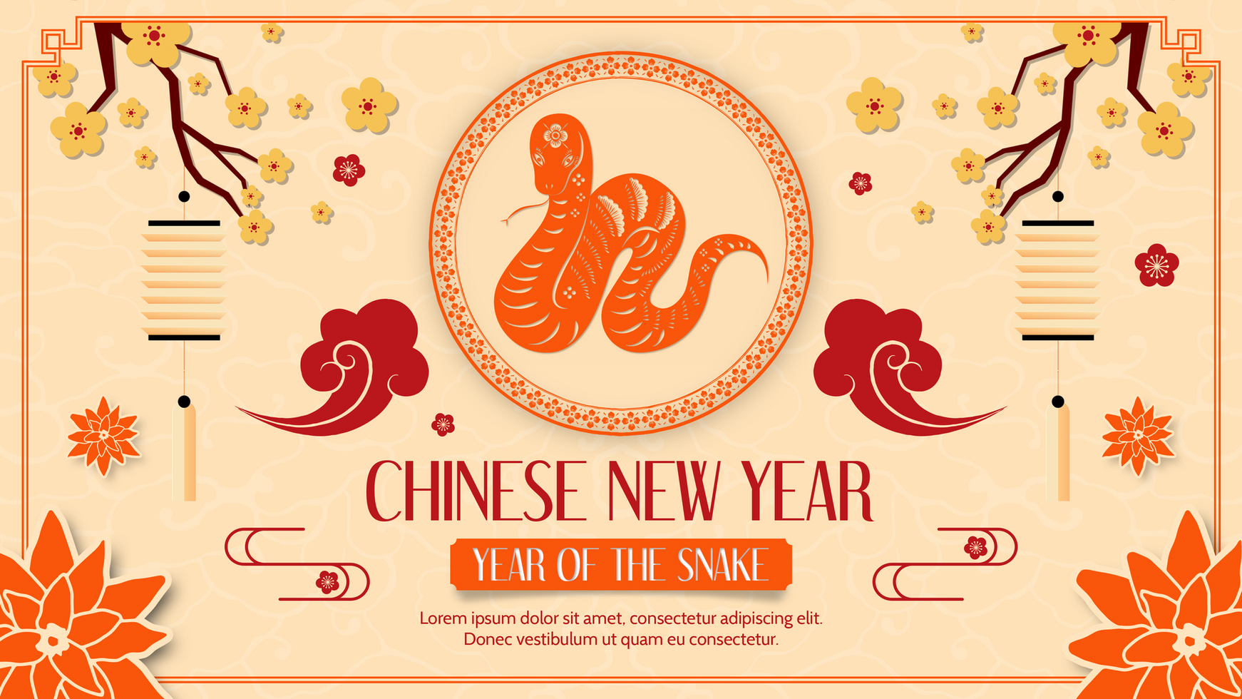 Chinese New Year Tiger Greeting Banner Template psd