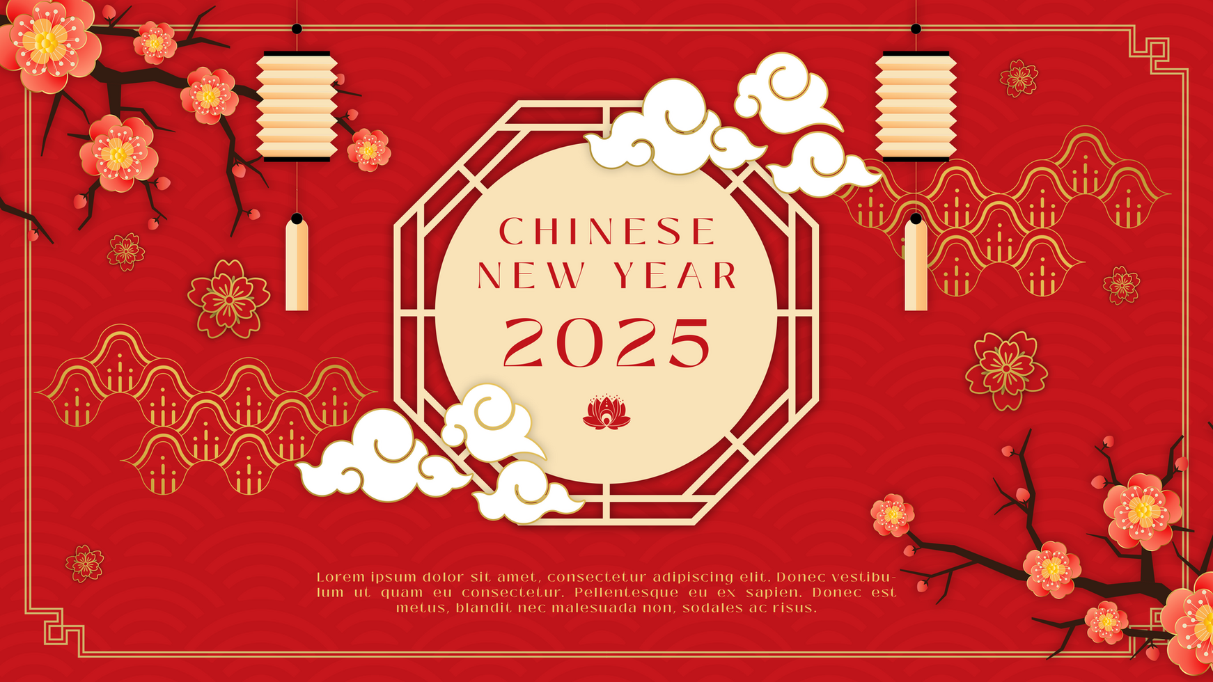 Chinese New Year Greeting Banner Template Design psd