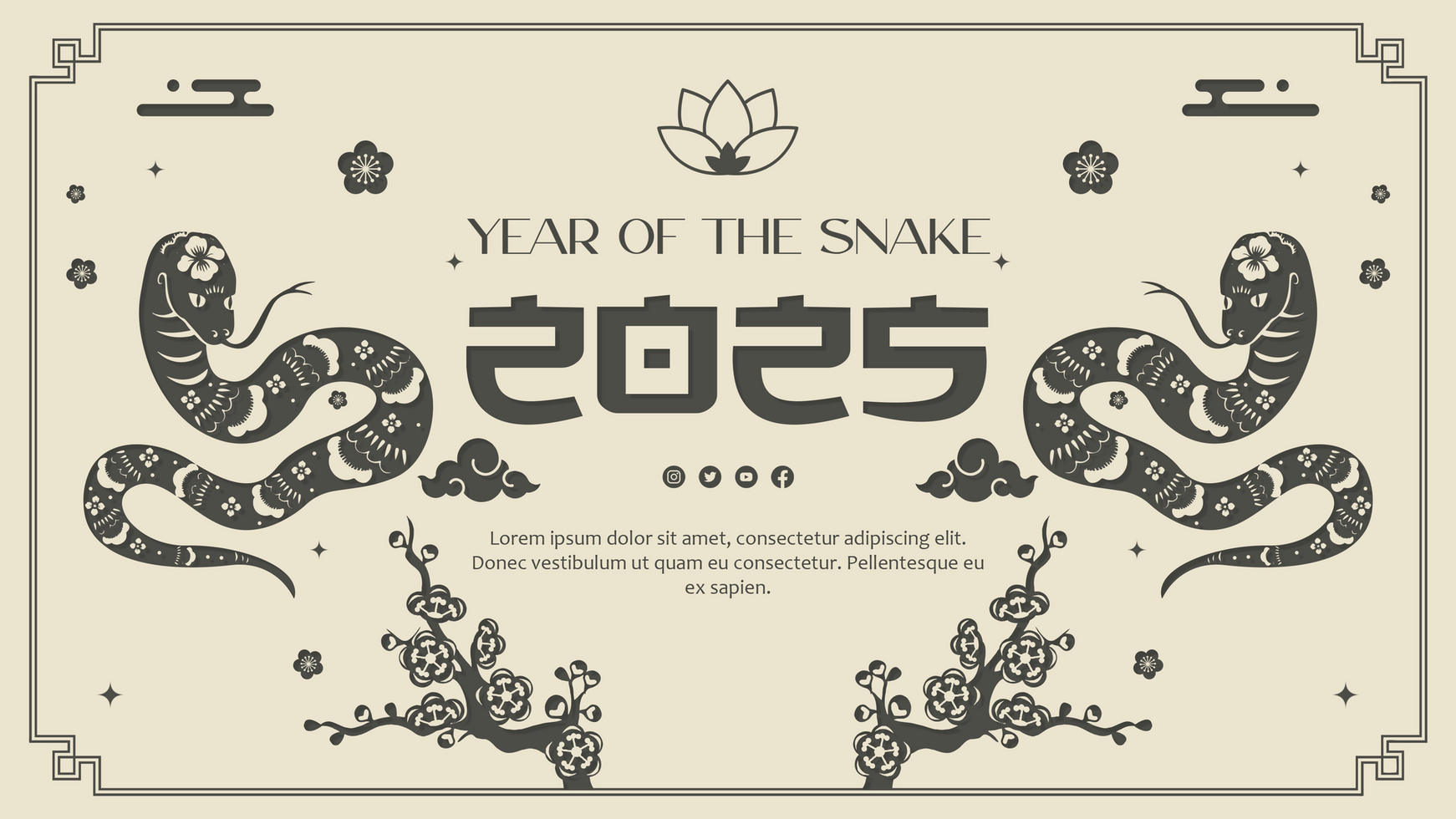 Year Of The Snake Chinese New Year Banner Minimalist Template Design psd
