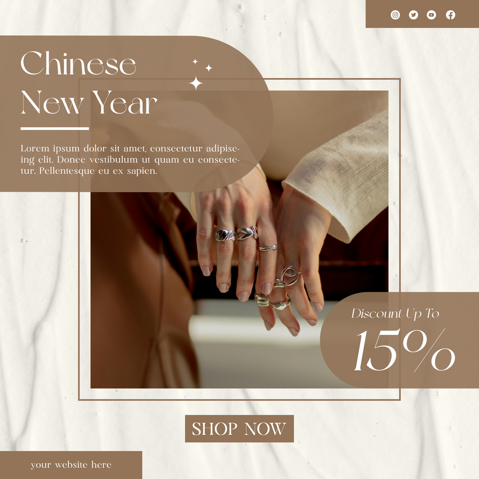 Chinese New Year Sale Discount Offer Minimalist Social Media Post Template psd