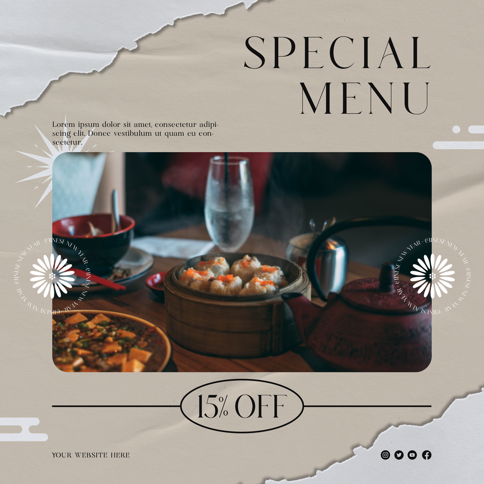 Special Menu Chinese New Year Sale Social Media Template Design psd