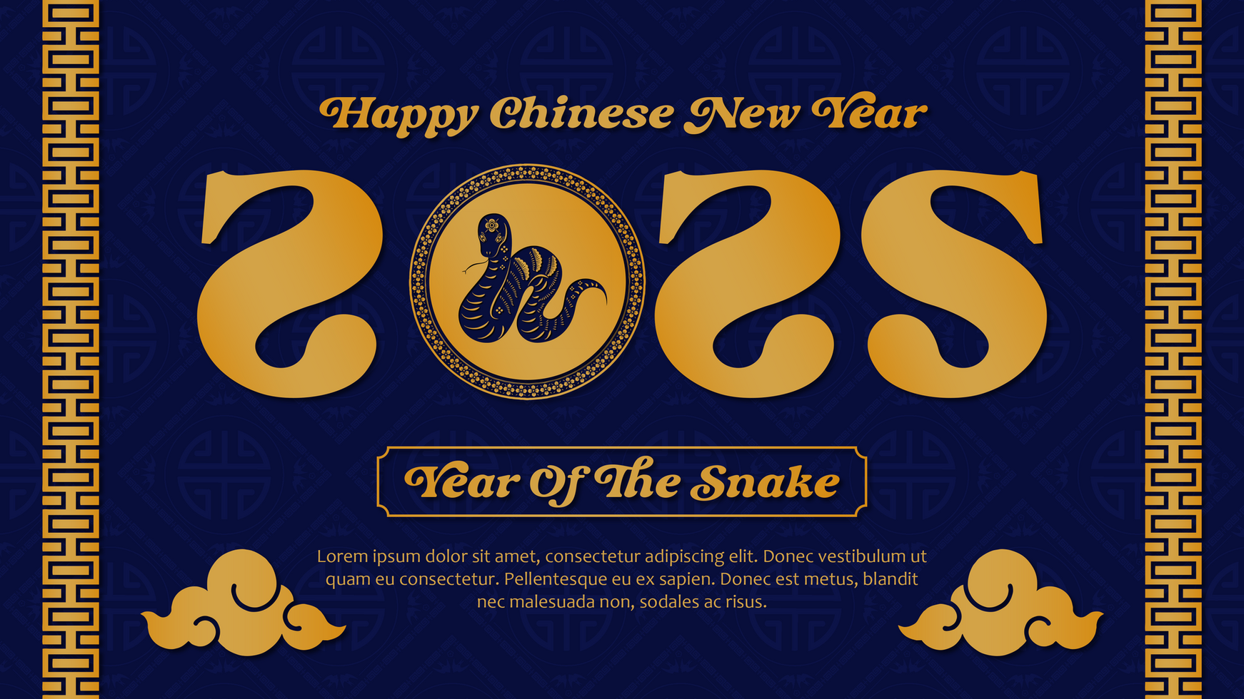 Happy Chinese New Year Greeting Banner Minimalist Template Design psd
