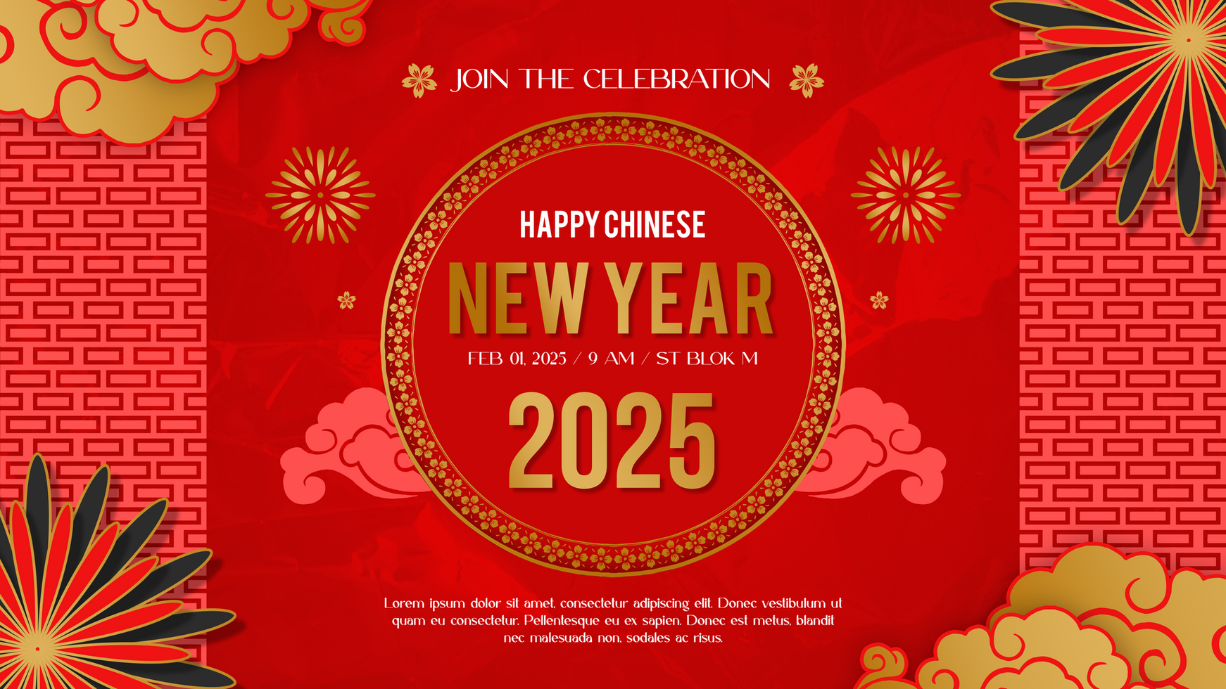 Celebration Chinese New Year Greeting Banner Template Design psd