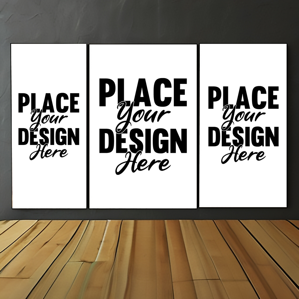 Multi panel canvas mockup psd