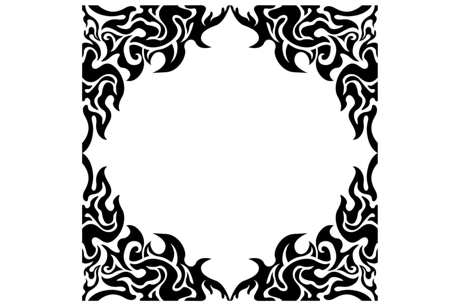 Frame or border decorative ornament design with a fire theme vector