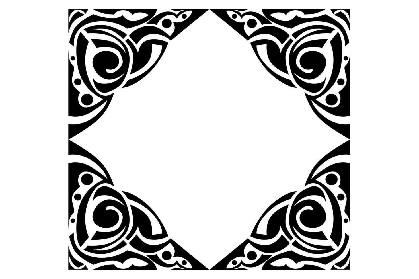 Frame Border decorative ornament design with a black swirl theme vector