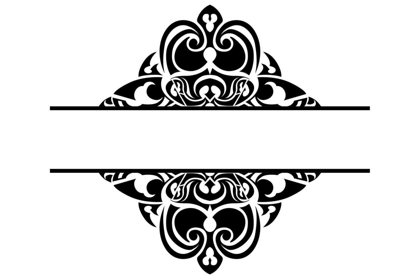Frame Border decorative ornament design with a black swirl theme vector