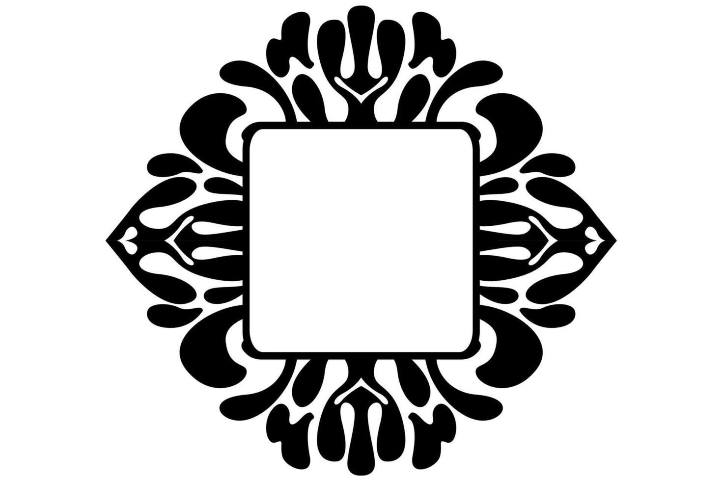 decorative ornament design with a black liquid Water theme vector