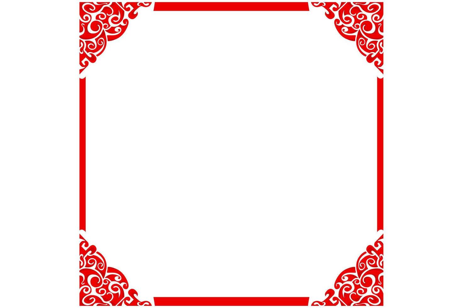 Frame border decorative ornament design with a Red swirl theme vector
