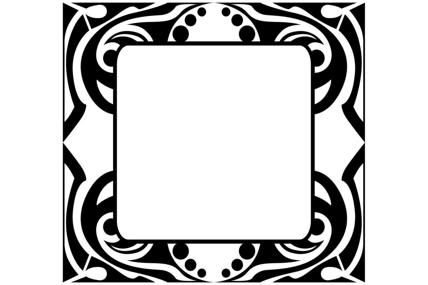 Frame Border decorative ornament design with a black swirl theme vector
