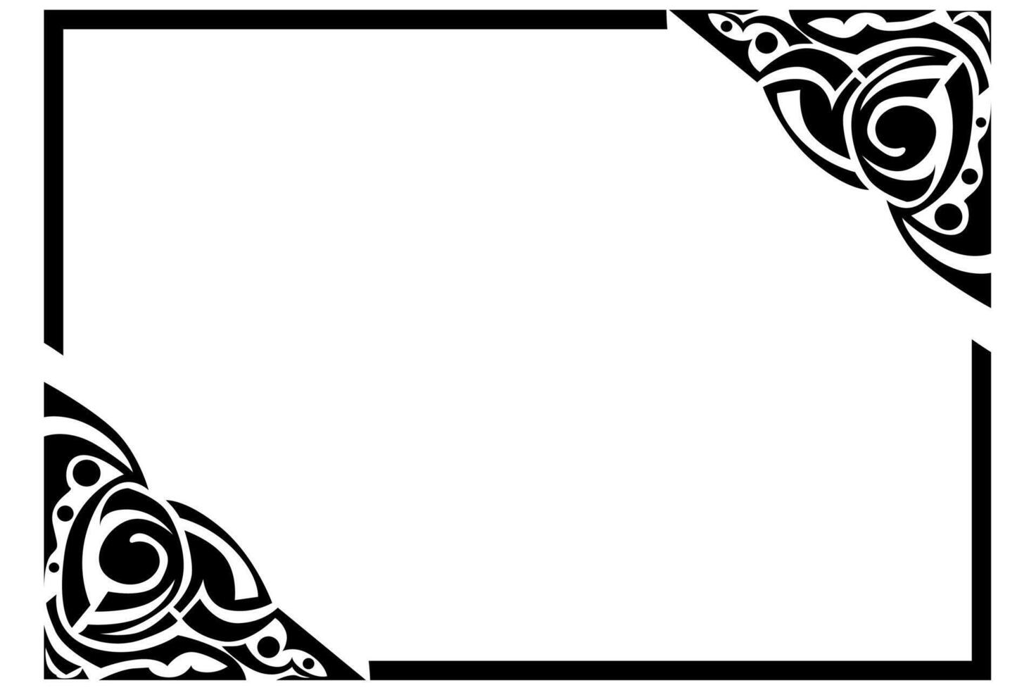 Frame Border decorative ornament design with a black swirl theme vector