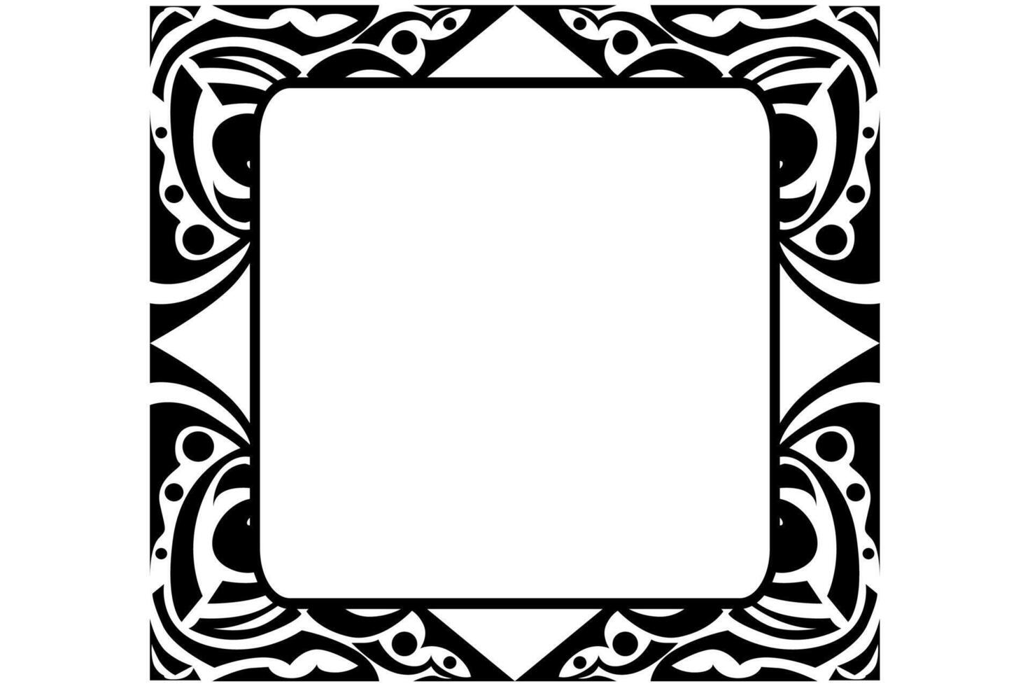 Frame Border decorative ornament design with a black swirl theme vector