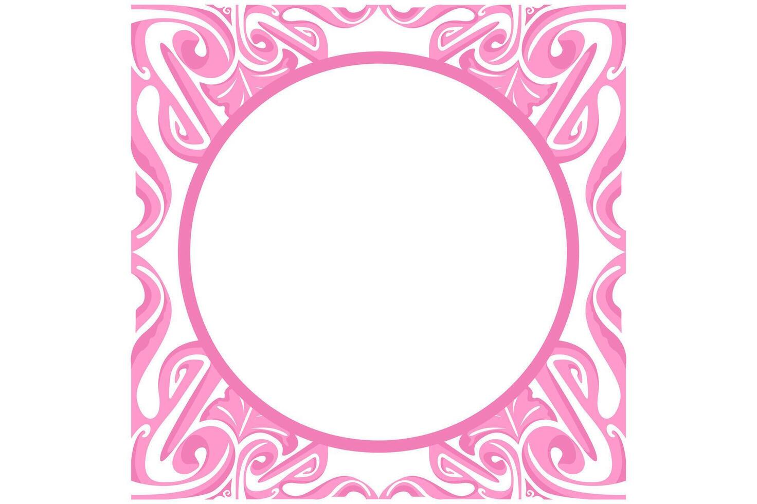 Frame or border decorative nature ornament design with a Pink Leaves or leaf theme vector