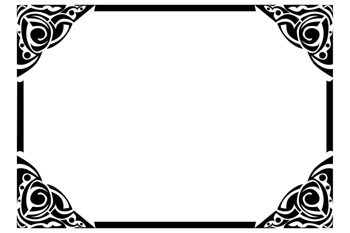 Frame Border decorative ornament design with a black swirl theme vector