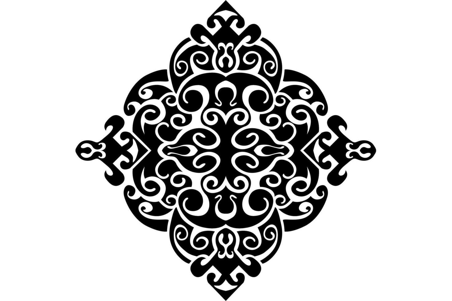 Frame border decorative ornament design with a black swirl theme vector