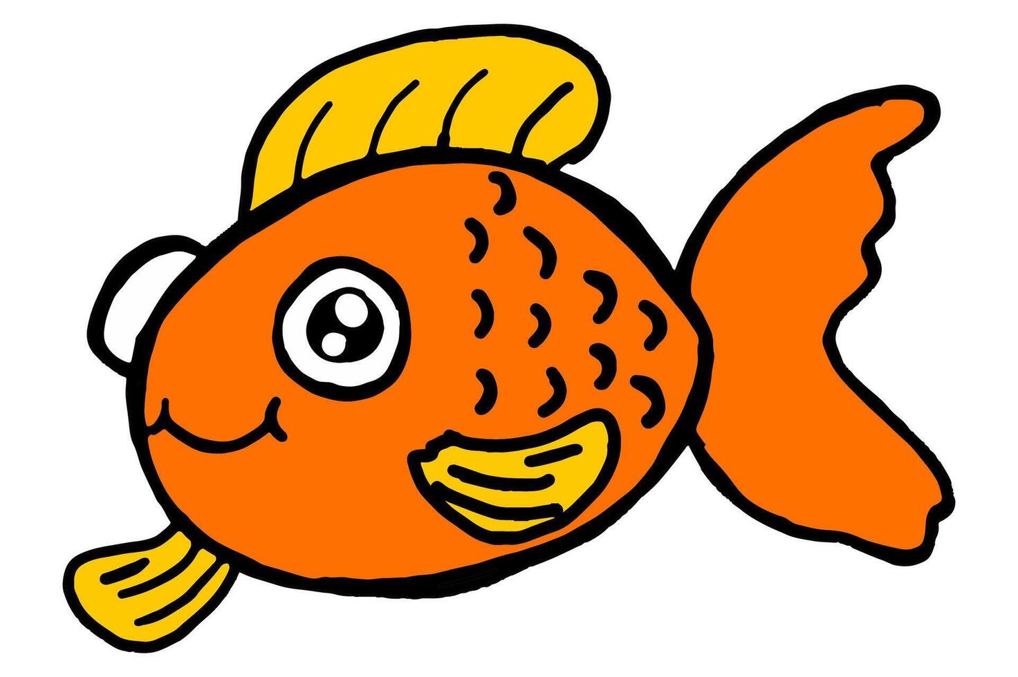 Cute Cartoon Character a fish vector