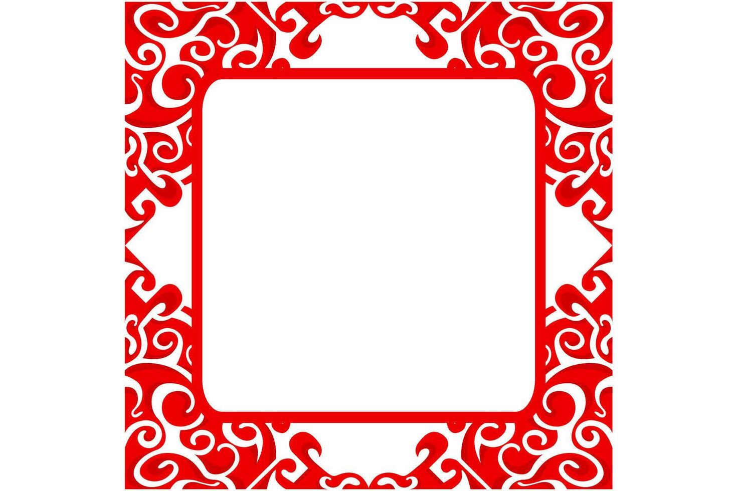 Frame border decorative ornament design with a Red swirl theme vector