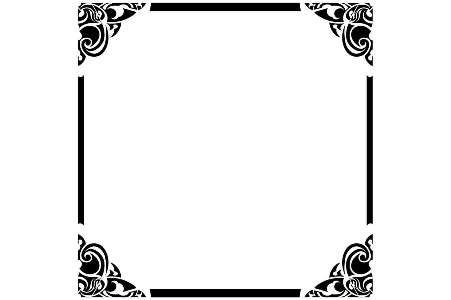 Frame Border decorative ornament design with a black swirl theme vector