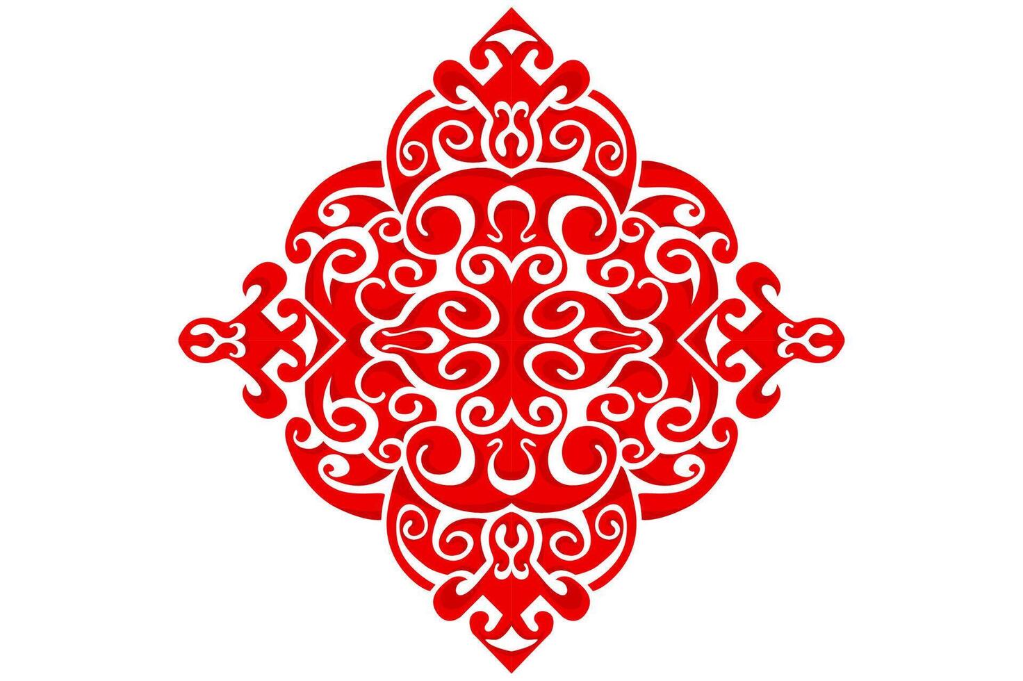 Frame border decorative ornament design with a Red swirl theme vector