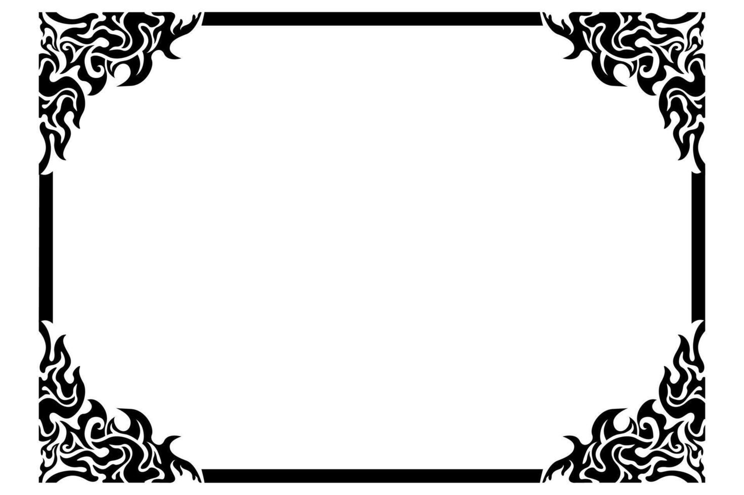 Frame or border decorative ornament design with a fire theme vector