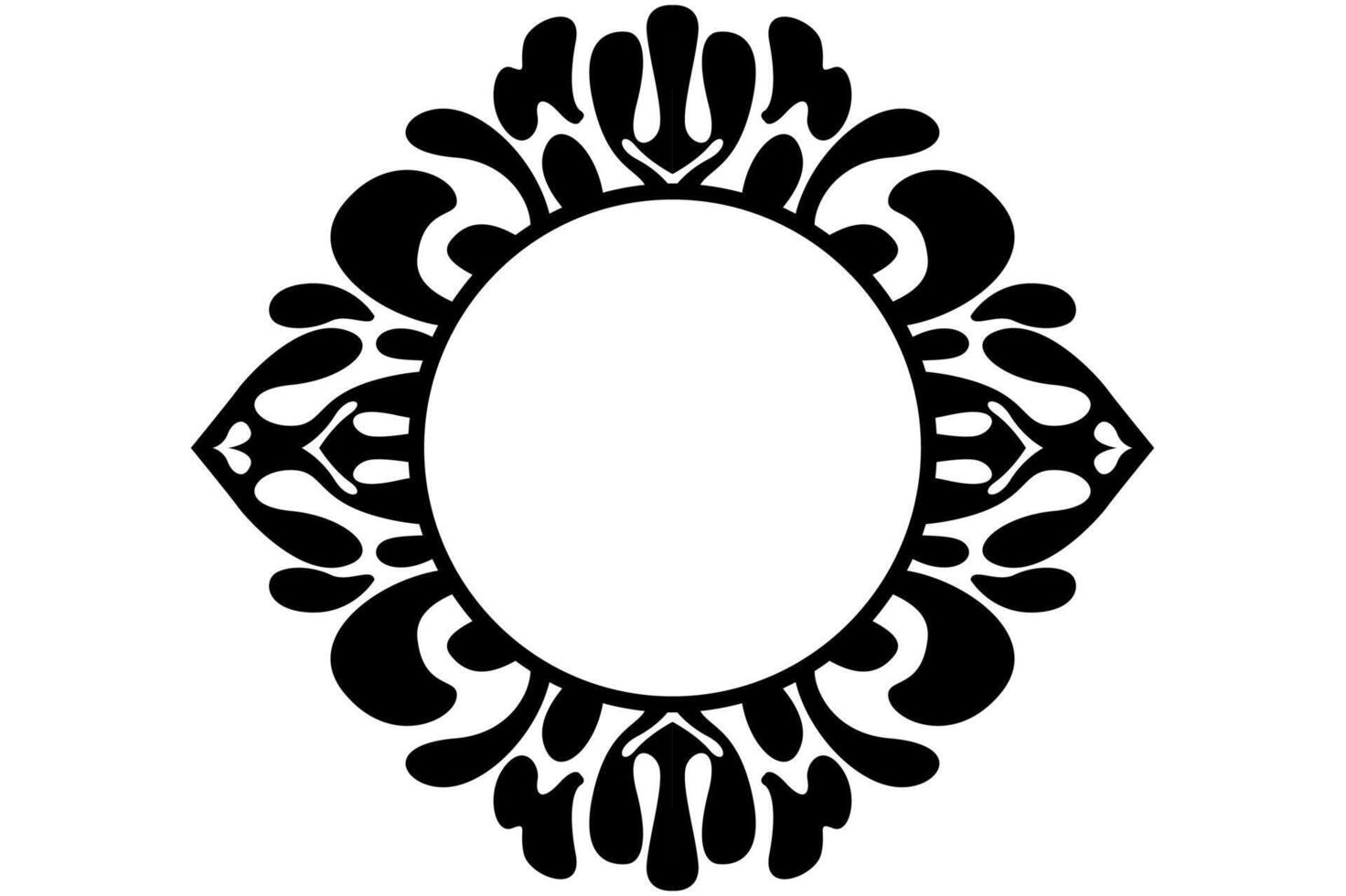 decorative ornament design with a black liquid Water theme vector