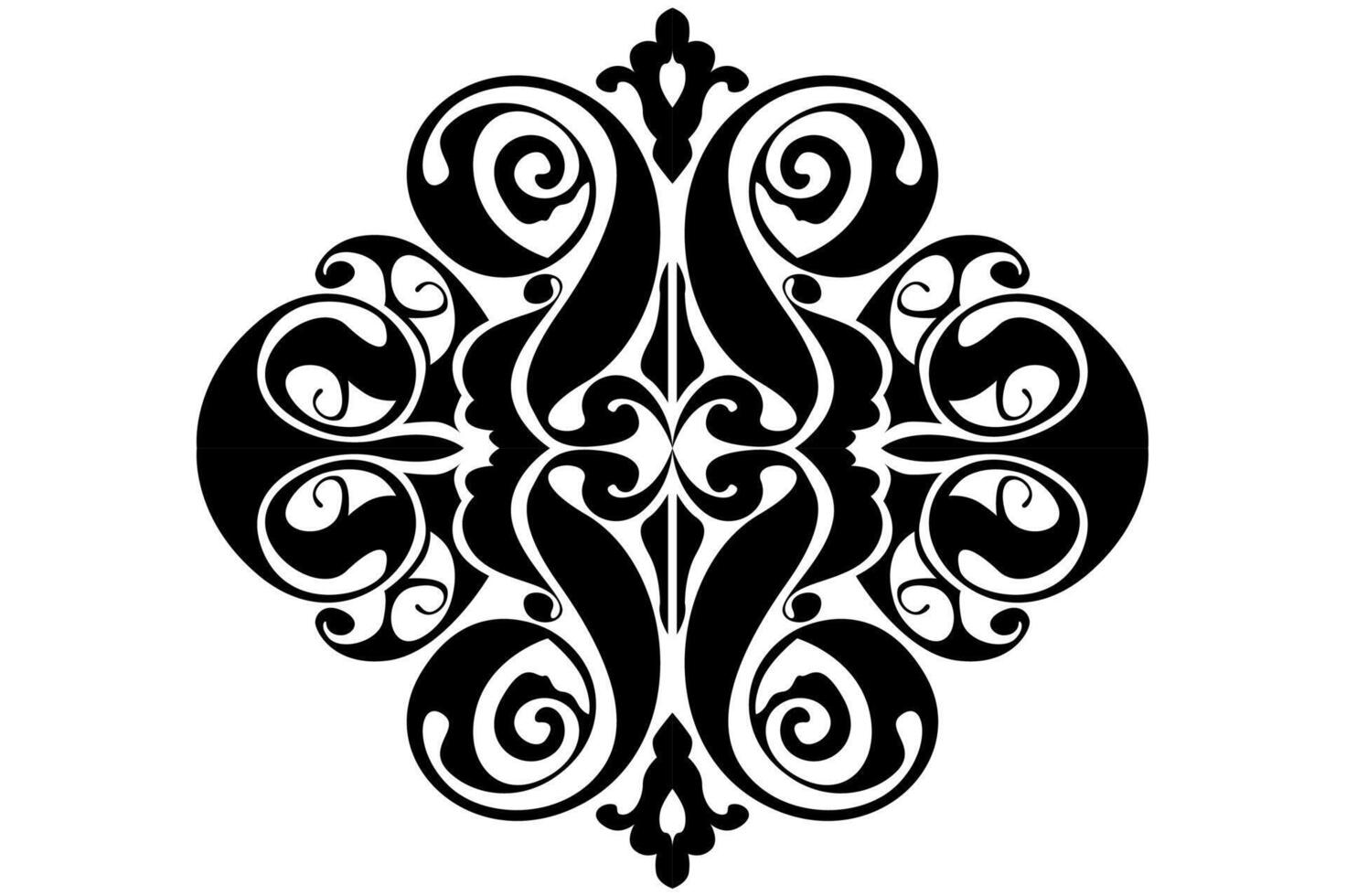 Frame border decorative ornament design with a black swirl theme vector