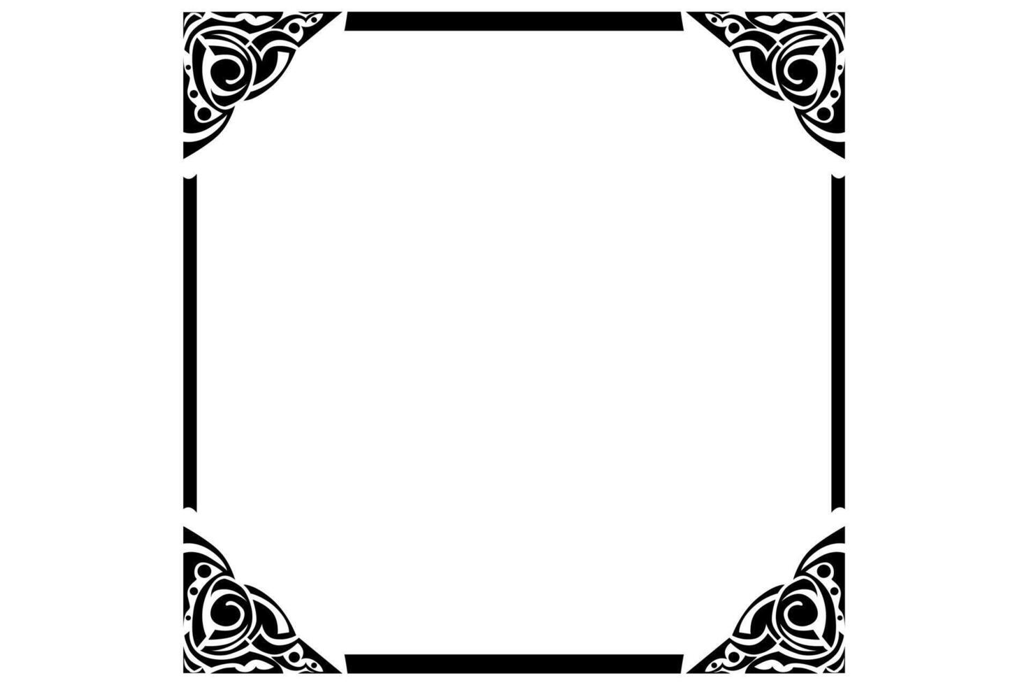 Frame Border decorative ornament design with a black swirl theme vector