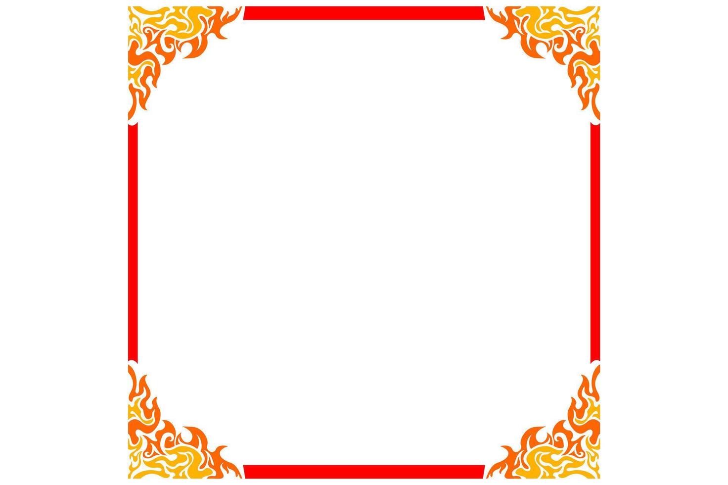 Frame or border decorative ornament design with a fire theme vector