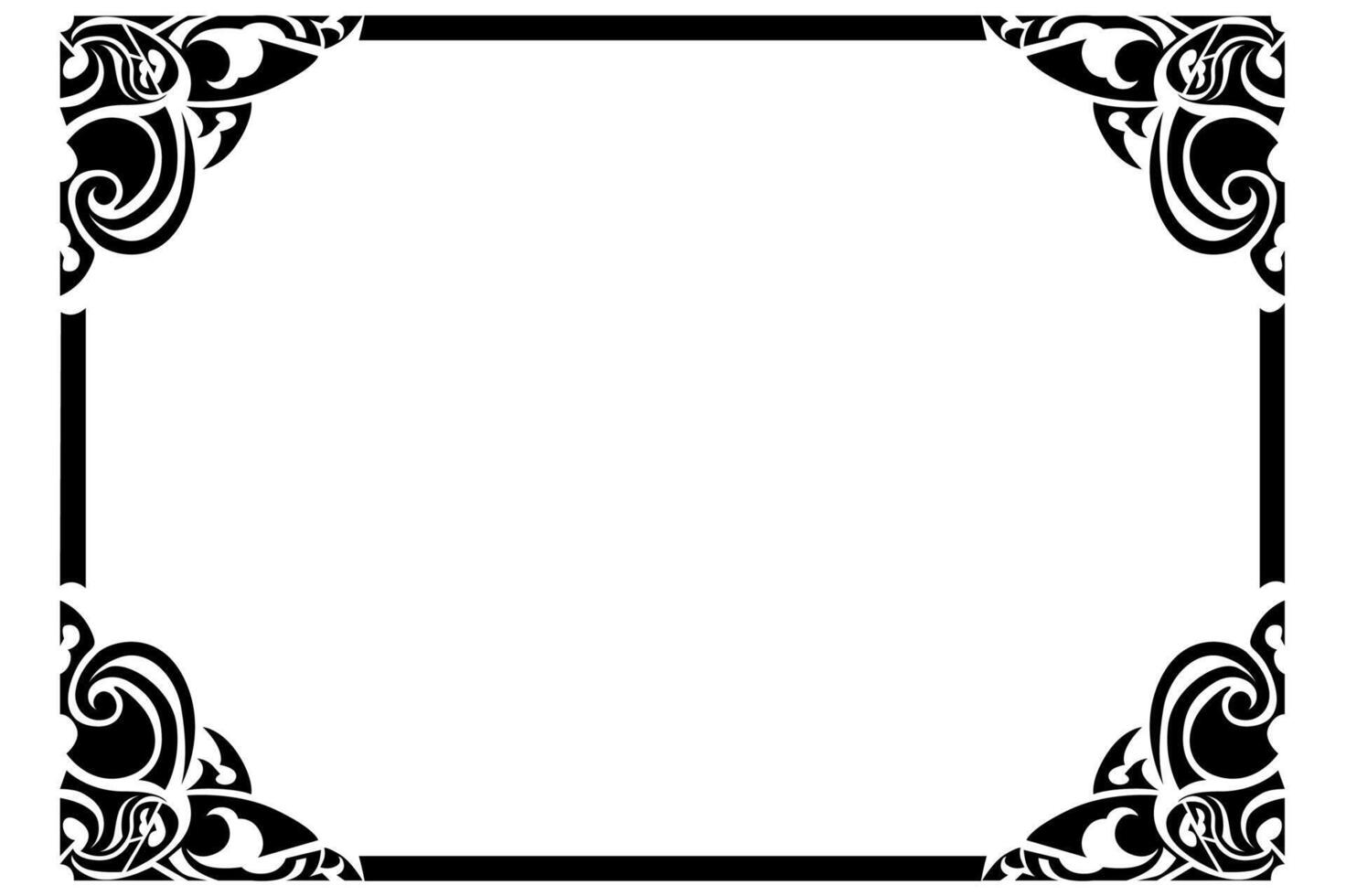 Frame Border decorative ornament design with a black swirl theme vector