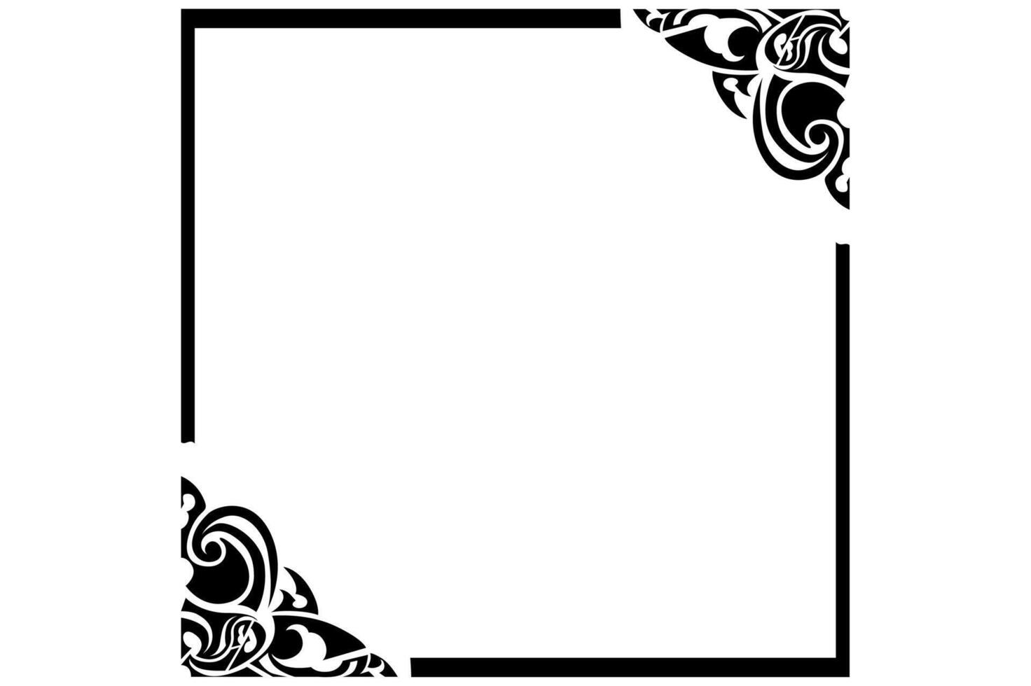 Frame Border decorative ornament design with a black swirl theme vector