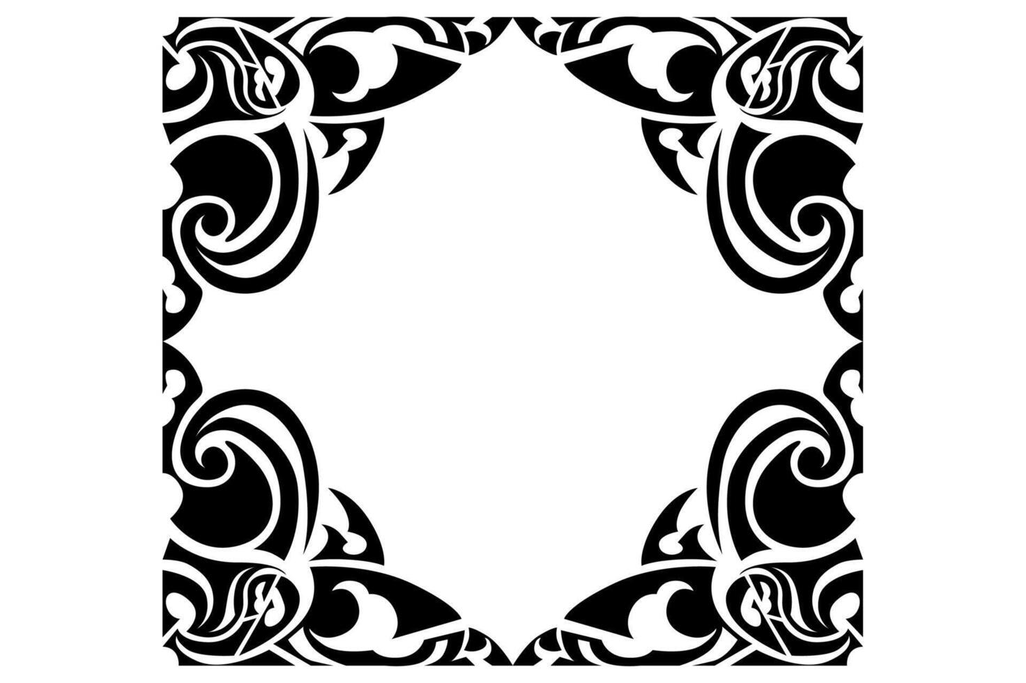 Frame Border decorative ornament design with a black swirl theme vector